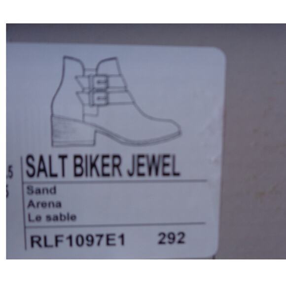Kenneth Cole Reaction Salt Biker Jewel Chelsea Ankle Boots Side Zip Women Size 5 - Picture 7 of 7